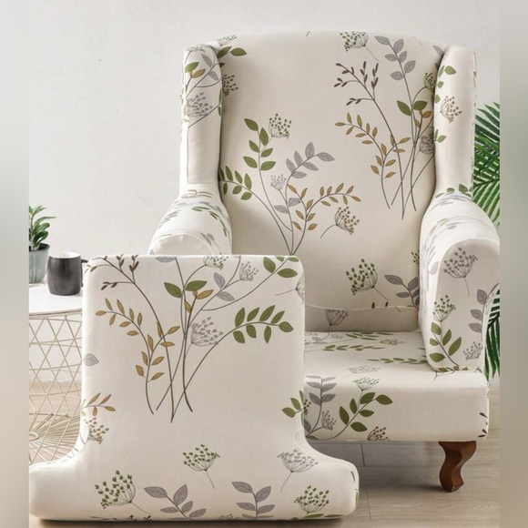 Floral Tiger Print Chair Cover Sofa Slipcover Set For Single Seat (2pcs) - Picture 1 of 7